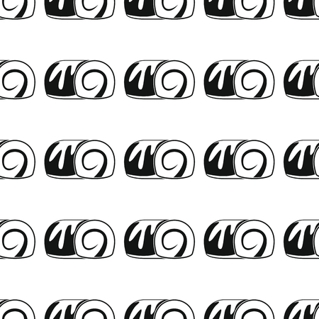Cake bakery product black simple silhouette vector seamless pattern, silhouette stylish texture. Repeating cake seamless pattern background for bakery design and webのイラスト素材