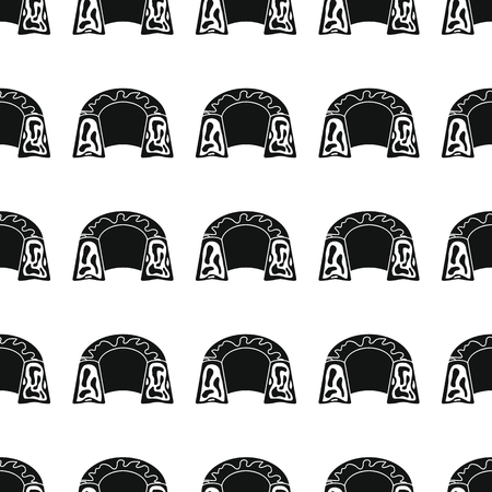 Cake bakery product black simple silhouette vector seamless pattern, silhouette stylish texture. Repeating cake seamless pattern background for bakery design and webの写真素材