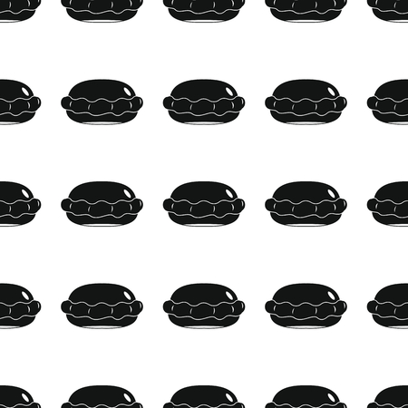 Cake bakery product black simple silhouette vector seamless pattern, silhouette stylish texture. Repeating cake seamless pattern background for bakery design and webのイラスト素材