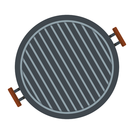 BBQ grill in cartoon flat style isolated on white background barbeque object for summer party barbeque design and webのイラスト素材