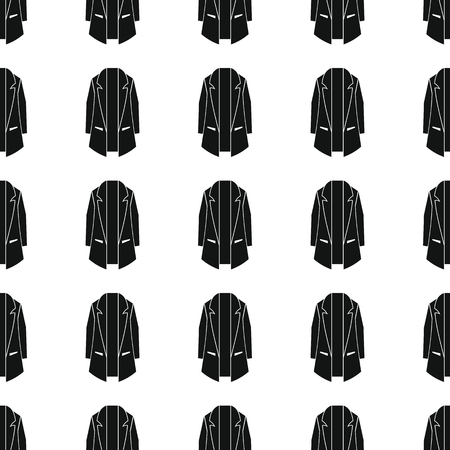 Coat seamless pattern vector illustration background. Black silhouette coat stylish texture. Repeating coat seamless pattern background for clothes design and webのイラスト素材