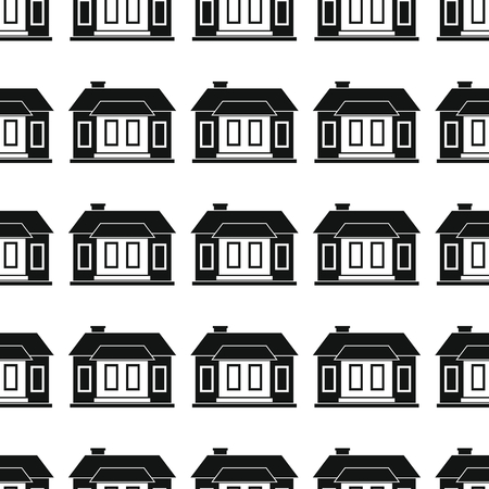 House town seamless pattern vector illustration background. Black silhouette house stylish texture. Repeating house seamless pattern background for architecture design and webのイラスト素材