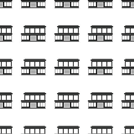 House modern seamless pattern vector illustration background. Black silhouette house stylish texture. Repeating house seamless pattern background for architecture design and webのイラスト素材