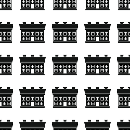 House seamless pattern vector illustration background. Black silhouette house stylish texture. Repeating house seamless pattern background for architecture design and webのイラスト素材