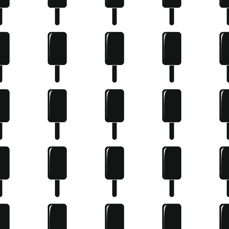 Chocolate ice cream in stick seamless pattern vector illustration background. Black silhouette ice cream stylish texture. Repeating ice cream seamless pattern background for food design and webのイラスト素材