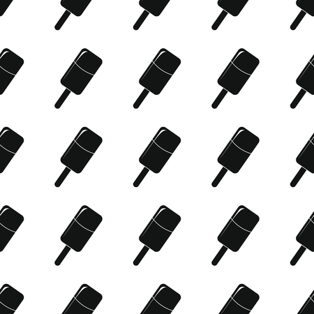 Friut ice cream in stick seamless pattern vector illustration background. Black silhouette ice cream stylish texture. Repeating ice cream seamless pattern background for food design and webのイラスト素材