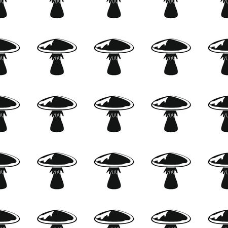 Forest mushroom seamless pattern vector illustration background. Black silhouette mushroom stylish texture. Repeating mushroom seamless pattern background for food design and webのイラスト素材