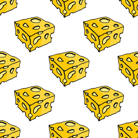 Cheese seamless pattern vector illustration background. Repeating cheese seamless pattern background for food design and webのイラスト素材