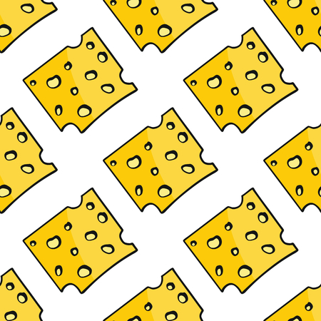Cheese seamless pattern vector illustration background. Repeating cheese seamless pattern background for food design and webのイラスト素材