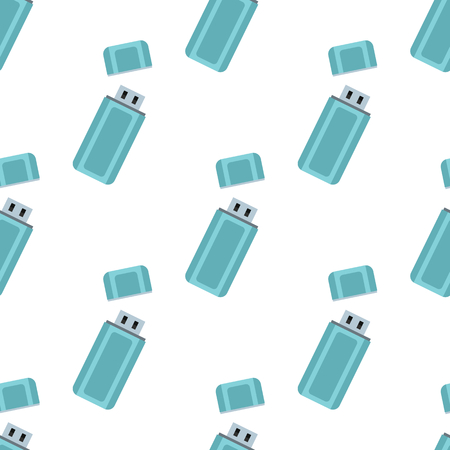Flash drive seamless pattern in flat style isolated on white background vector illustration for webのイラスト素材
