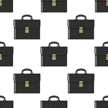 Black suitcase seamless pattern in cartoon style isolated on white background illustration for webのイラスト素材