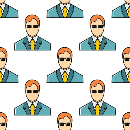 Businessman seamless pattern in cartoon style isolated on white background illustration for webのイラスト素材