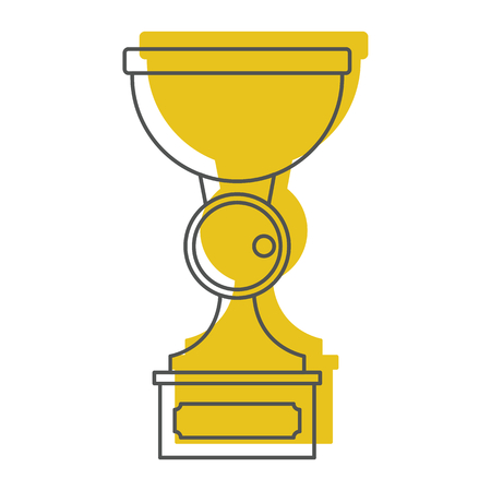 Gold award sport cup in doodle style icons vector illustration for design and web isolated on white background. Gold award vector object for labels and logoのイラスト素材