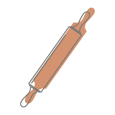 Rolling pin in doodle style icons vector illustration for design and web isolated on white background. Rolling pin vector object for labels and logoのイラスト素材