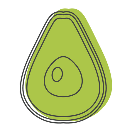 Avocado in doodle style icons vector illustration for design and web isolated on white background. Avocado vector object for labels and logoのイラスト素材