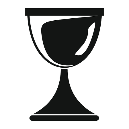 Prize award cup in black simple silhouette style icons vector illustration for design and web isolated on white background. Gold award symbol object for labels and logoのイラスト素材