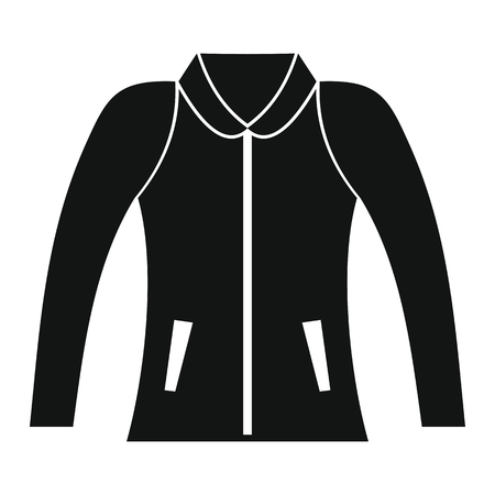 Man jacket in black simple silhouette style icons vector illustration for design and web isolated on white background. Man jacket object for labels and logoのイラスト素材