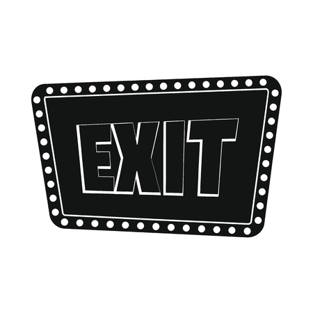 Signboard exit black simple silhouette icon vector illustration for design and web isolated on white background. Signboard vector object for labels, logos and advertisingのイラスト素材