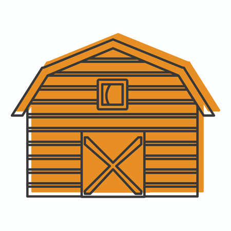 Farm icon in doodle style vector illustration for design and web isolated on white background. Farm vector object for labels and advertisingのイラスト素材