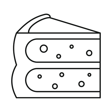 Cake pie icon in outline style vector illustration for design and web isolated on white background. Cake pie vector object for labels and advertisingのイラスト素材