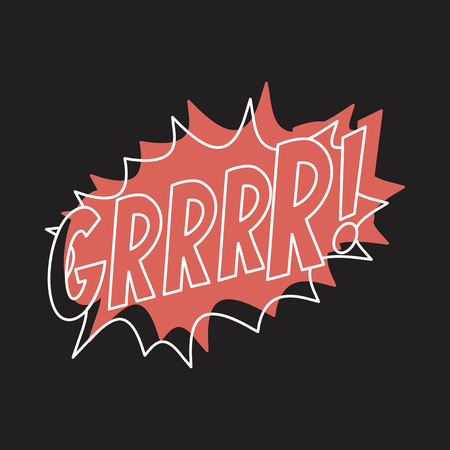 Comic bubble speech icon in doodle style vector illustration for design and web isolated on black background. Comic bubble speech vector object for labels and advertising.のイラスト素材