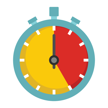Stopwatch flat icon vector illustration for design and web isolated on white background. Stopwatch vector object for label and advertisingのイラスト素材
