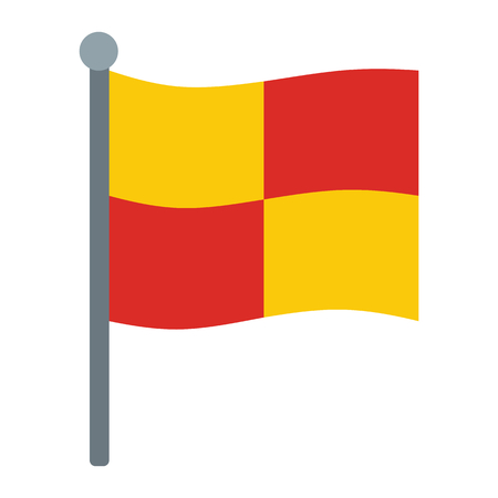 Soccer referee flag icon vector illustration for design and web isolated on white background. Soccer referee flag vector object for label and advertisingのイラスト素材