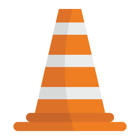 White and orange road cone vector illustration for design and web isolated on white background. White and orange road cone vector object for label and advertisingのイラスト素材