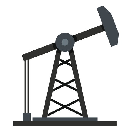 Oil refinery flat icon vector illustration for design and web isolated on white background. Oil refinery vector object for label web and advertisingのイラスト素材