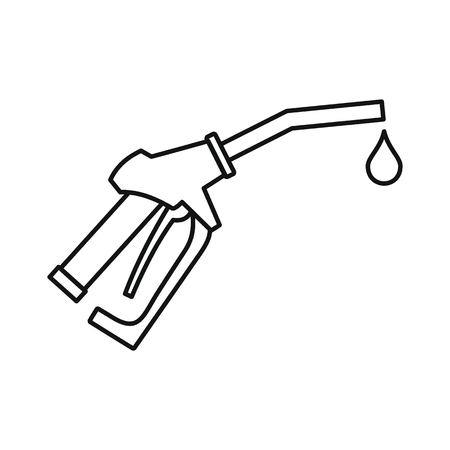Fuel gun icon. Black outline illustration of Fuel gun vector icon for web isolated on white backgroundのイラスト素材