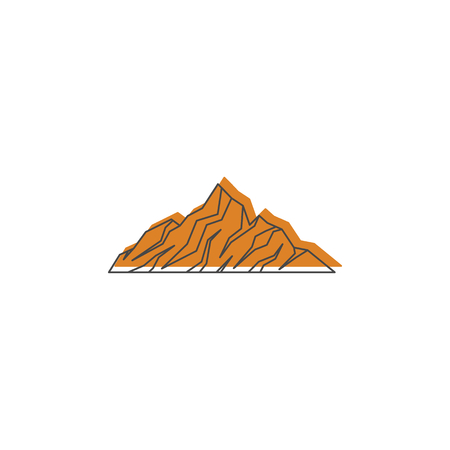 Orange desert mountain icon on white background.のイラスト素材