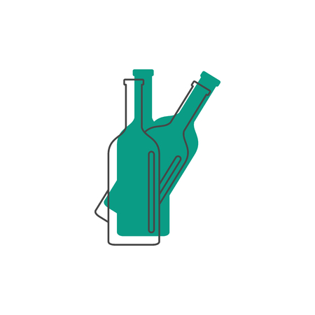 Doodle illustration of Bottles vector icon for web isolated on white background.のイラスト素材
