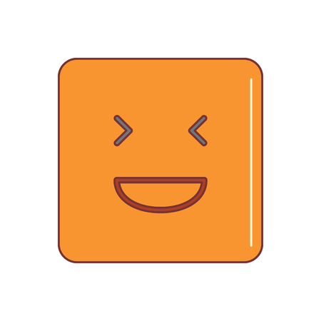 Screaming emoticon face cartoon icon vector illustration for design and web isolated on white background.のイラスト素材