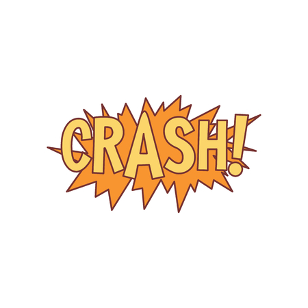 Comic speech bubble with expression text CRASH. Comic speech bubble color cartoon vector illustration for games, cartoon, animation and webのイラスト素材