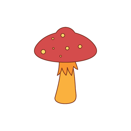Mushroom icon. Cartoon illustration of Mushroom amanita vector icon for web isolated on white background.のイラスト素材