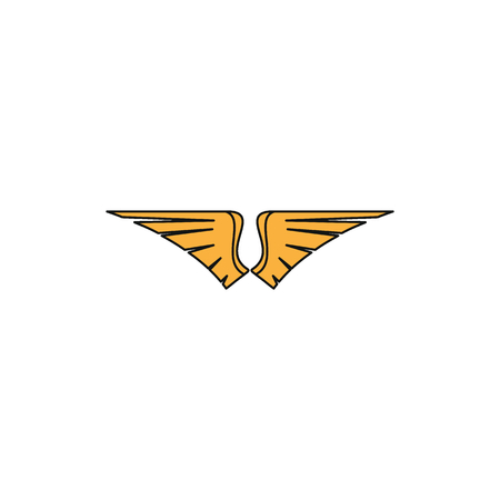 Orange wing cartoon icon for your design labels wing graphic and vector illustrationのイラスト素材