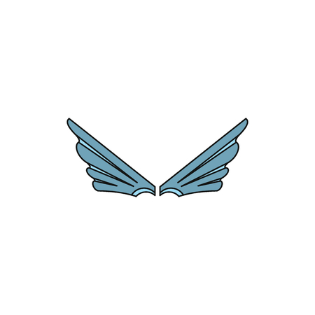 Blue wing cartoon icon for your design labels wing graphic and vector illustrationのイラスト素材