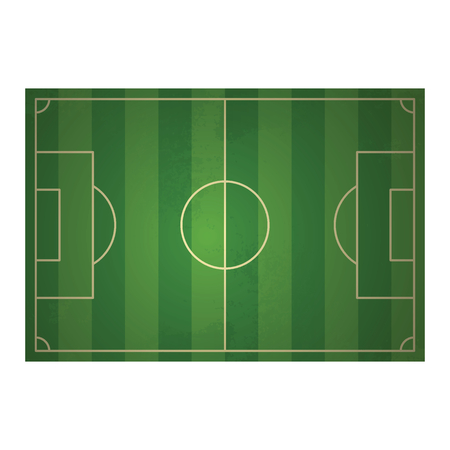 Soccer, european football field, isolated vector illustration. Soccer green field for game, realistic illustration for sport designのイラスト素材