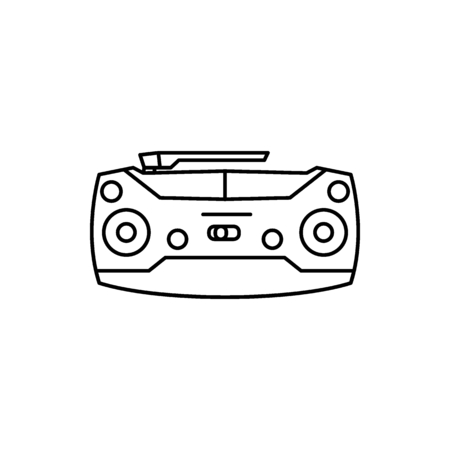 Remote control outline icon isolated on white background. Remote control object for outline design, advertising, illustration, banner and webのイラスト素材