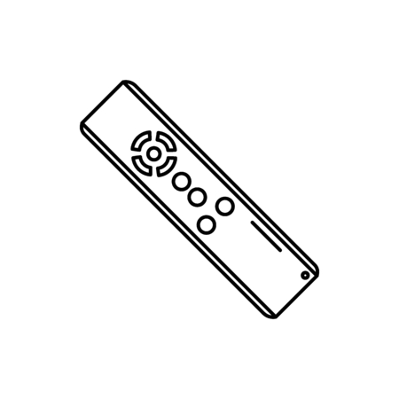 Remote control outline icon isolated on white background. Remote control object for outline design, advertising, illustration, banner and webのイラスト素材