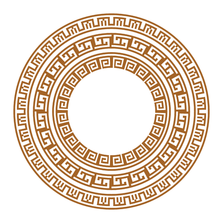 Golden ancient greek ornament on white background. Vector illustrationのイラスト素材