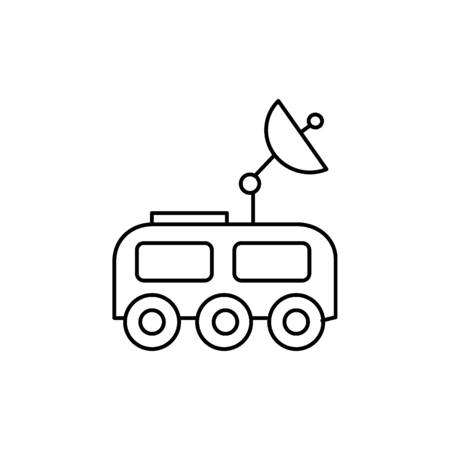 Moon exploration machine icon in line style.のイラスト素材