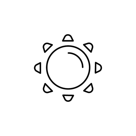 Sun icon in line style. Space illustration with Sun in white background. Element for space design. Science space object.のイラスト素材