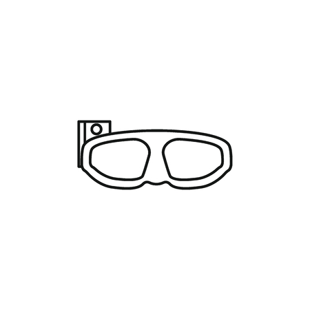 Virtual reality glasses outline icon. Virtual reality glasses vector illustration on white background.のイラスト素材