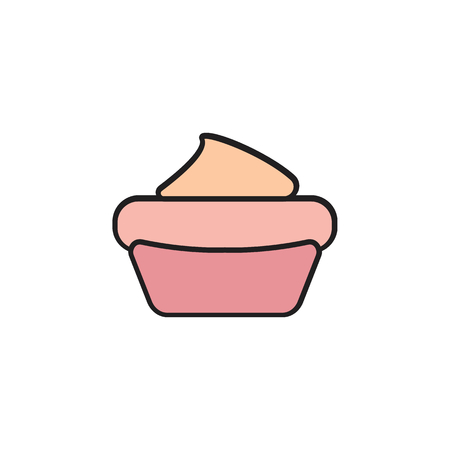Sweet cake cartoon icon . Sweet cake vector illustration on white background. Element for food sweet designのイラスト素材
