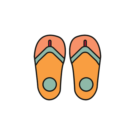 Slippers cartoon  icon. Slippers vector illustration isolated on white background.のイラスト素材