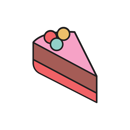 Sweet cake cartoon icon . Sweet cake vector illustration on white background. Element for food sweet designのイラスト素材