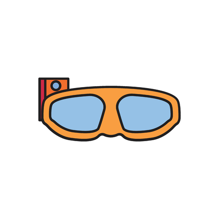 Virtual reality glasses cartoon icon. Virtual reality glasses vector illustration on white background. Element for Virtual reality design and webのイラスト素材