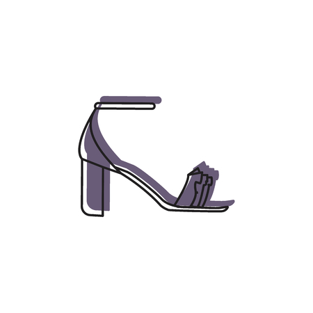 Doodle illustration of Woman's sandals vector icon for web and advertisingのイラスト素材