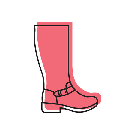 Doodle illustration of Woman's high boot vector icon for web and advertisingのイラスト素材